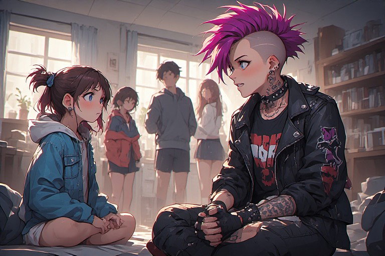 Cover art for Fatherhood with 8 Teenagers, a parenthood scenario on AI Dungeon