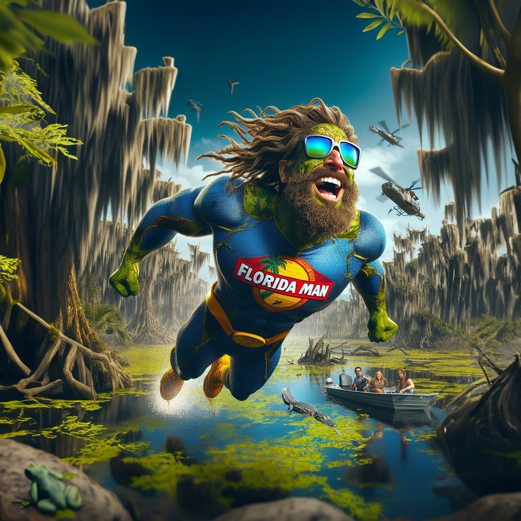 Cover art for FloridaMan: The Swamp Avenger, a superhero scenario on AI Dungeon