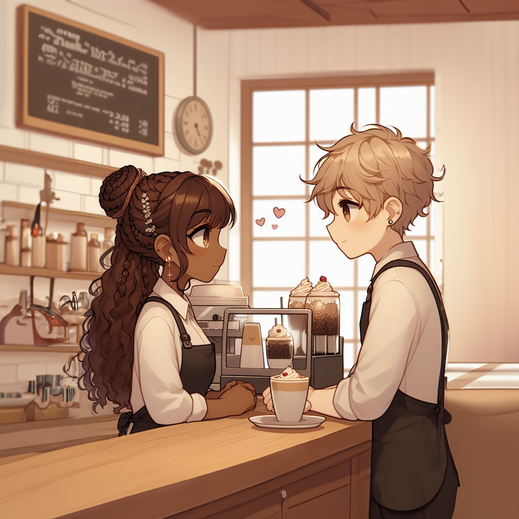 Cover art for Cappuccino Kisses โ๐, a coffee scenario on AI Dungeon