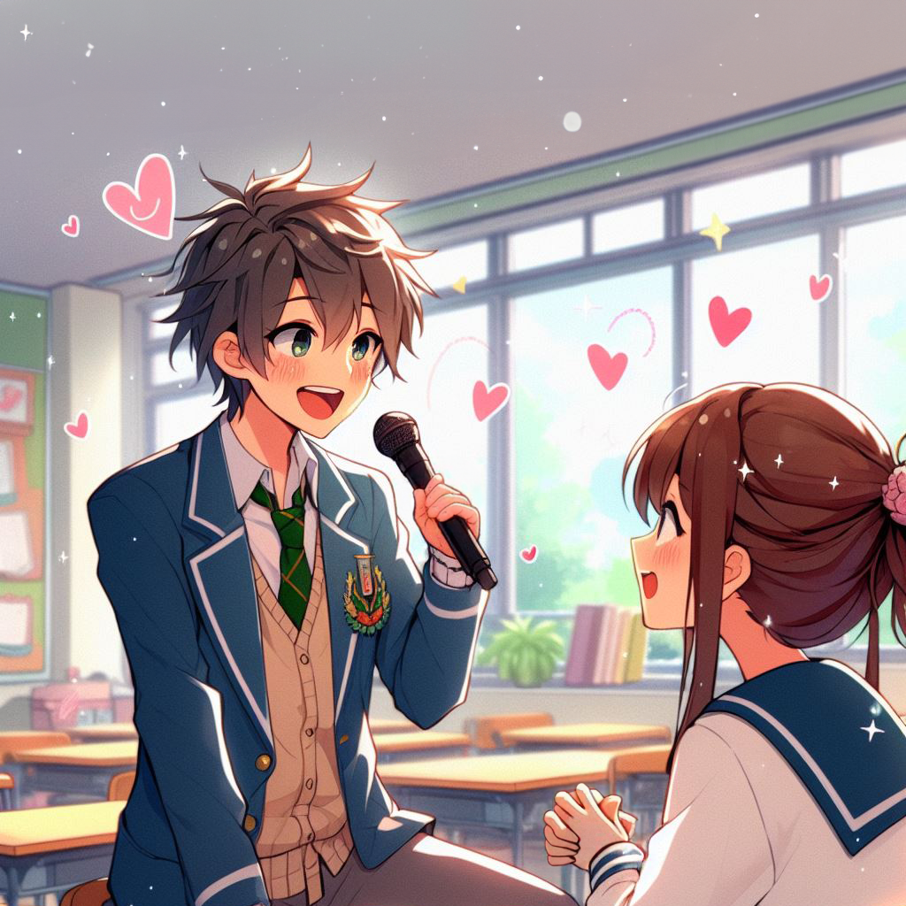 Cover art for Sing Me A Love Song: A Highschool Romance, a highschool scenario on AI Dungeon