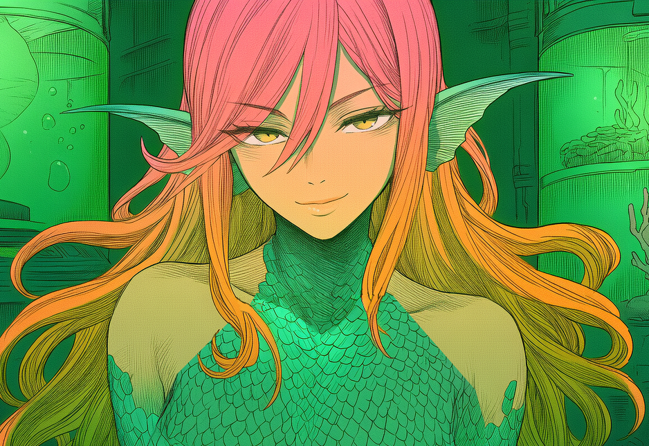 Cover art for An Unusual Specimen (š), a mermaid scenario on AI Dungeon