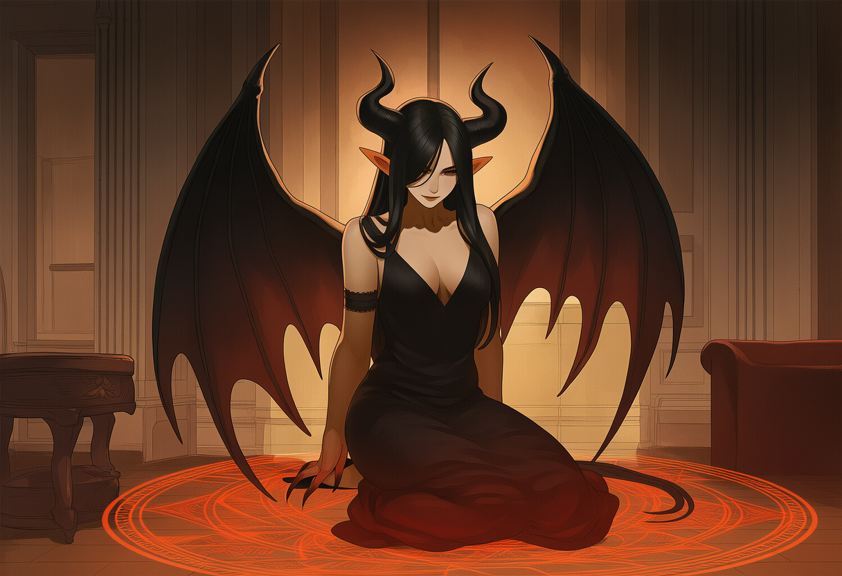 Cover art for Binding the Demon (♀), a demon scenario on AI Dungeon