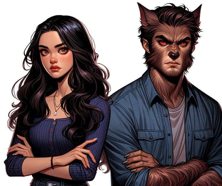 Cover art for The Vamp and the Wolf, a nsfw scenario on AI Dungeon