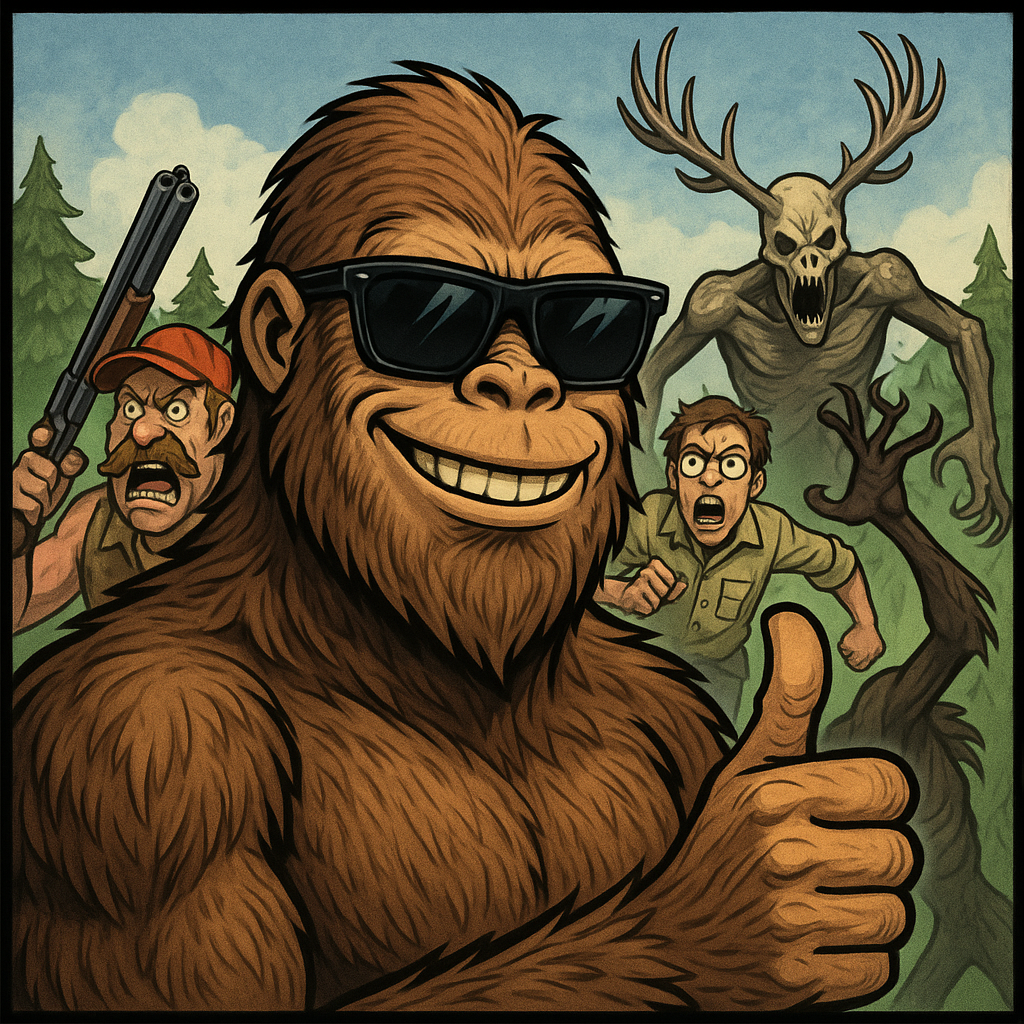 Cover art for Bigfoot: The RPG, a bigfoot scenario on AI Dungeon