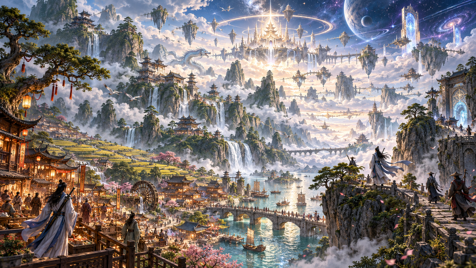 Cover art for Nine Rivers Ascendant, a xianxia world on Voyage