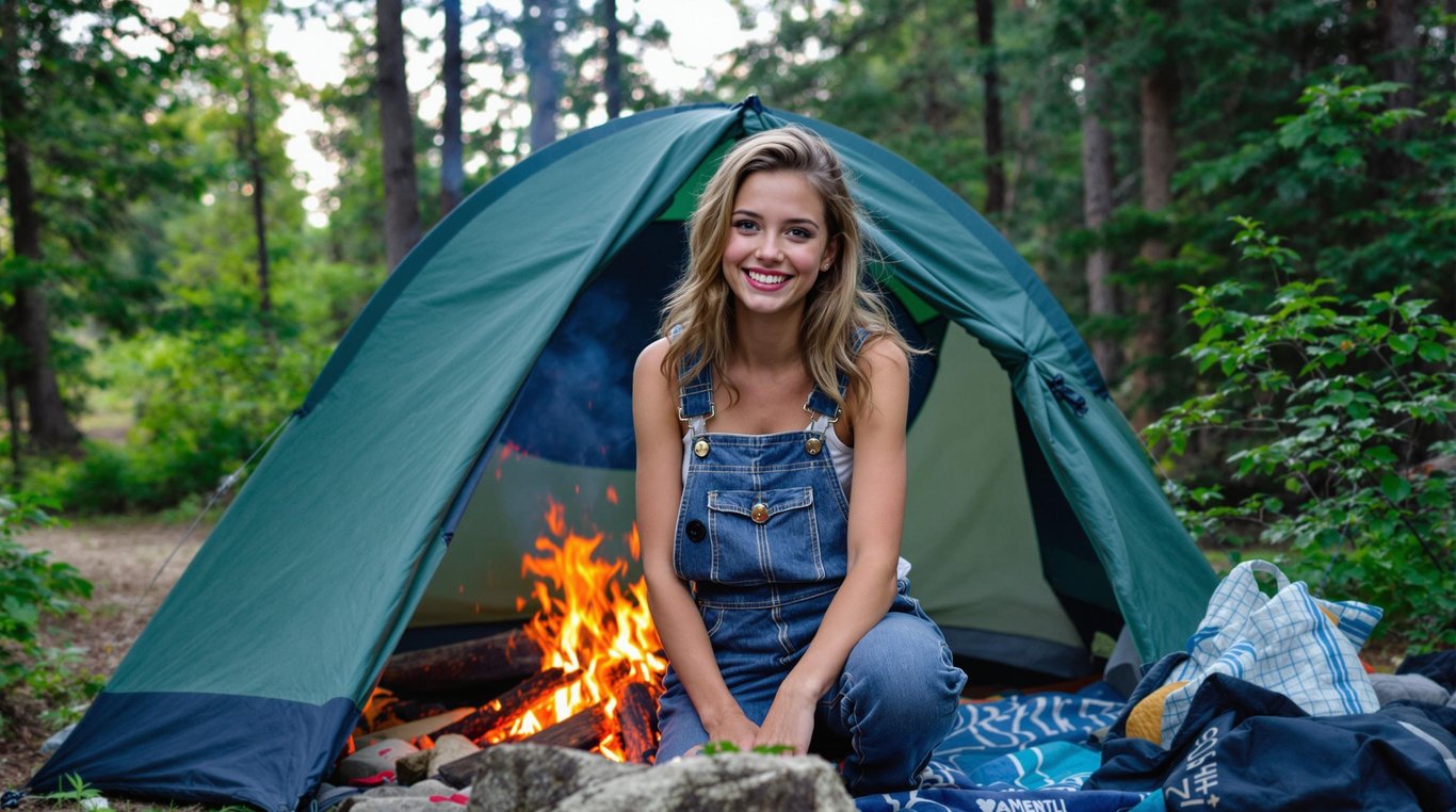 Cover art for Camping with Cynthia, a camping scenario on AI Dungeon