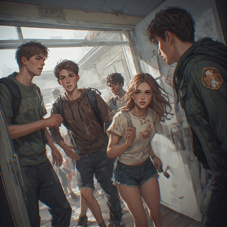 Cover art for Outbreak of Lincoln High, a zombies scenario on AI Dungeon