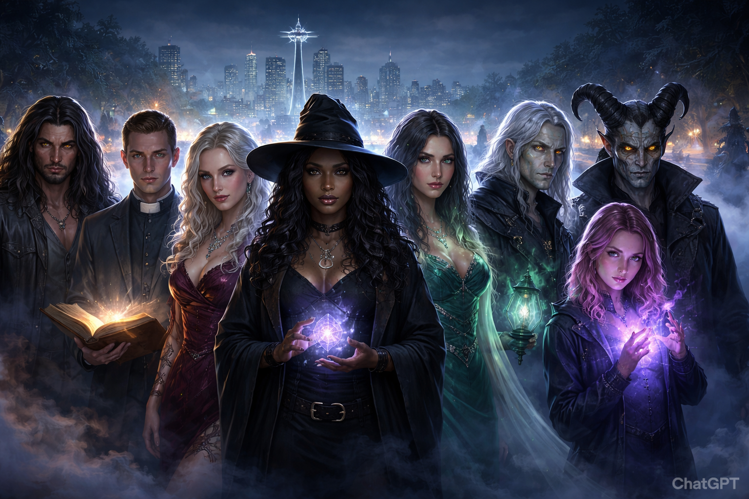 Cover art for The Veiled World, a modern fantasy scenario on AI Dungeon
