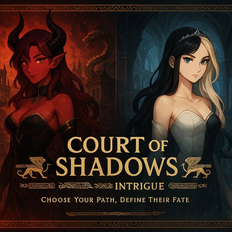 Cover art for Court of Shadows: Intrigue in the Underworld, a succubus scenario on AI Dungeon