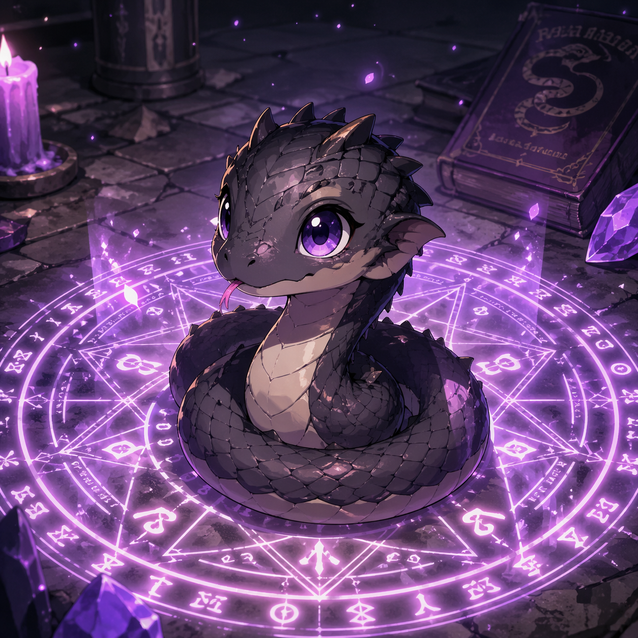 Cover art for My familiar is a basilisk?! , a basilisk scenario on AI Dungeon