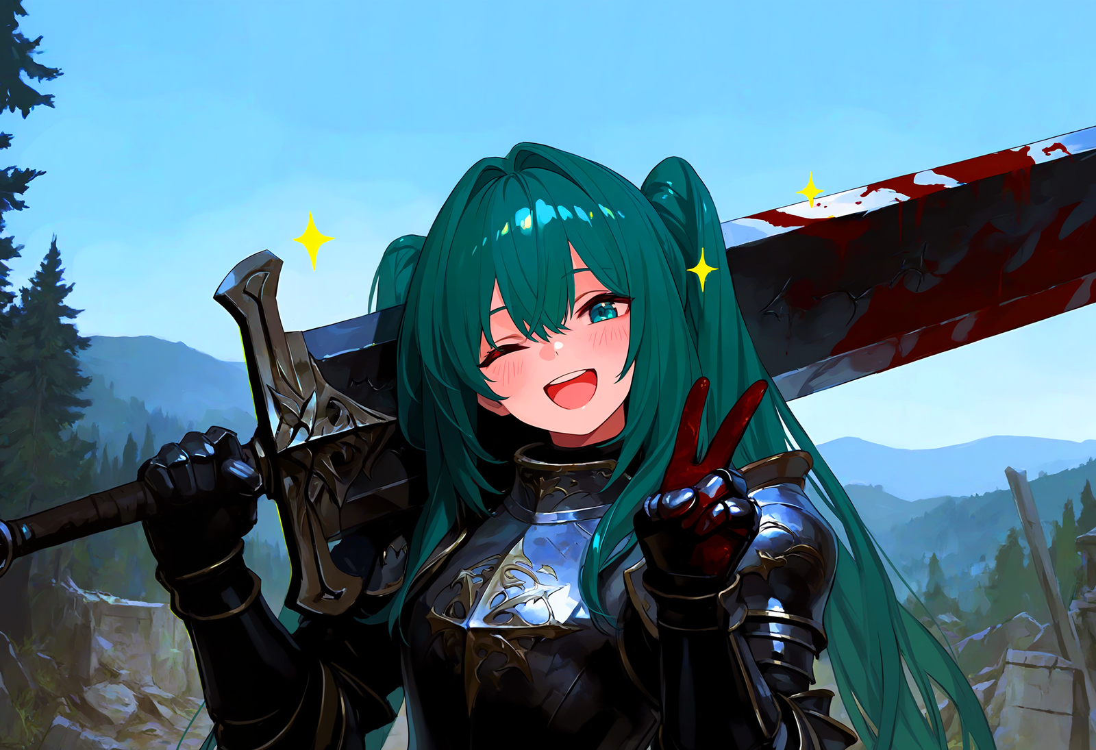 Cover art for π Psycho Paladin Rika, a romance scenario on AI Dungeon