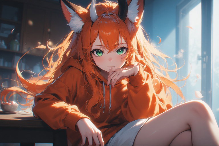 Cover art for Onitsune, pronounced Cute Recompence, a kitsune scenario on AI Dungeon