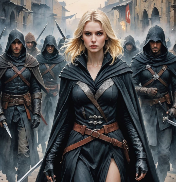 Cover art for Tales of the Assassin's Guild, a crime scenario on AI Dungeon