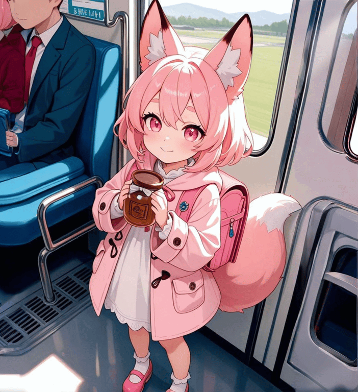 Cover art for ”Are we there yet?”, a foxgirl scenario on AI Dungeon