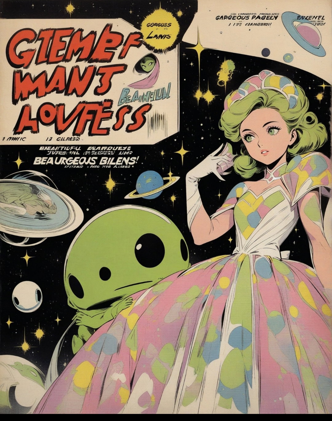 Cover art for Miss Universe: Beauties of the Stars, an aliens scenario on AI Dungeon