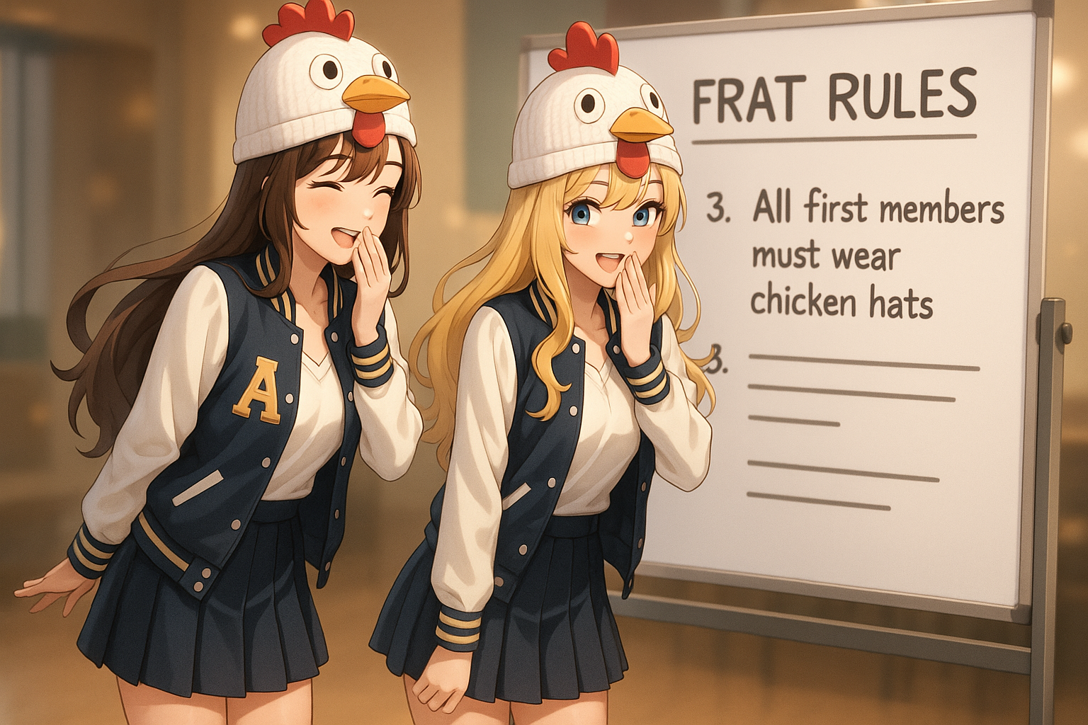 Cover art for Fraternity Rule Board , a frat scenario on AI Dungeon
