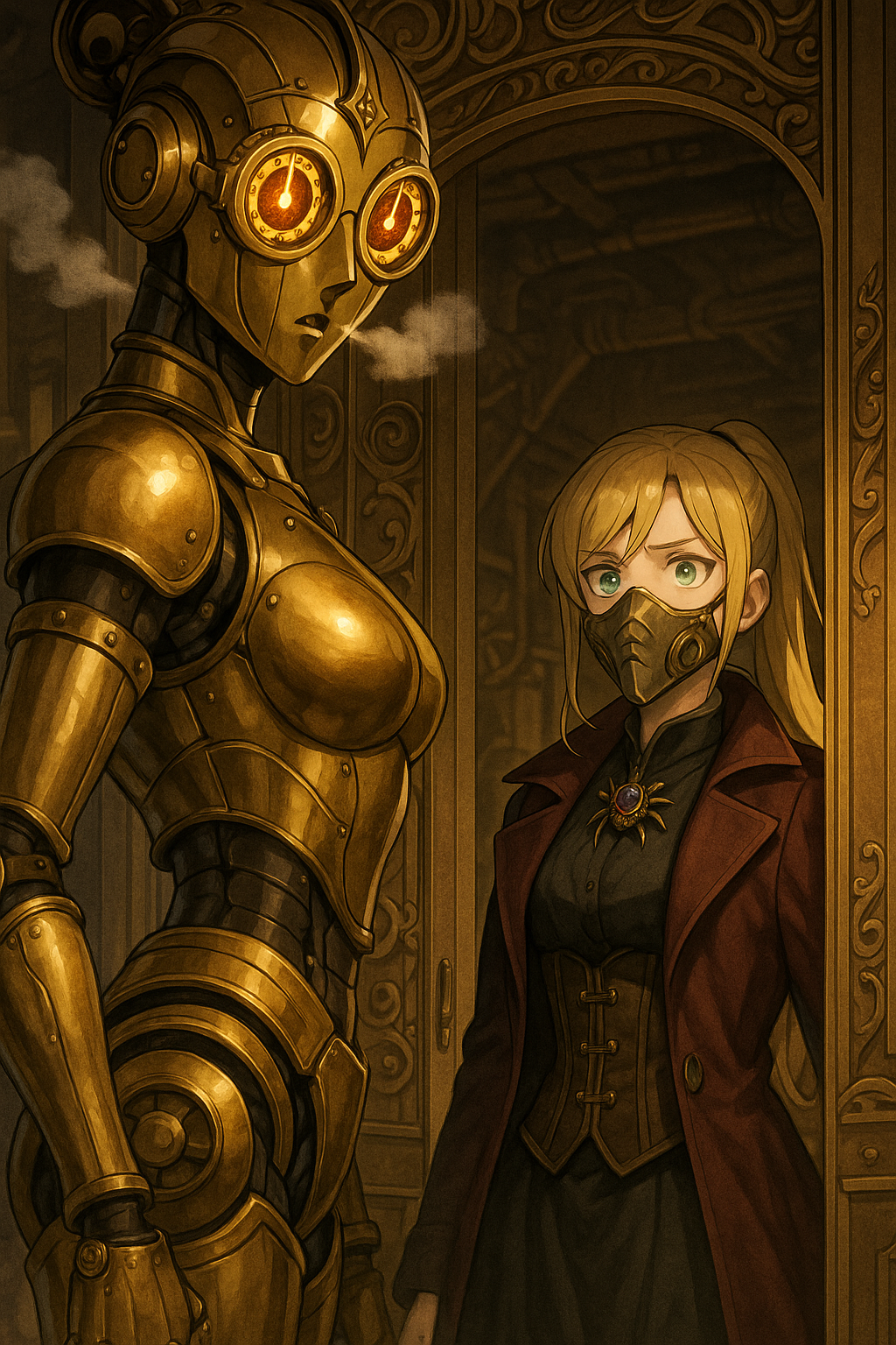 Cover art for Steam powered intelligence, a steampunk scenario on AI Dungeon