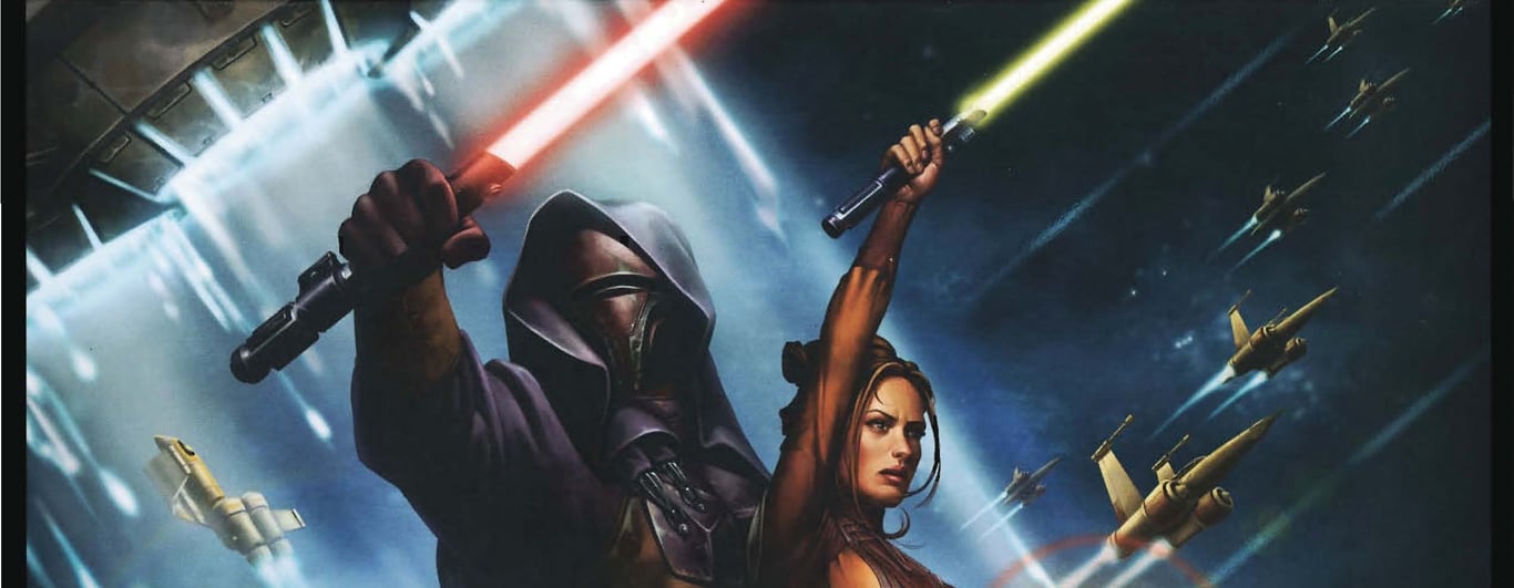 Cover art for Star Wars: Knights of the Old Republic (KotOR), a star wars scenario on AI Dungeon