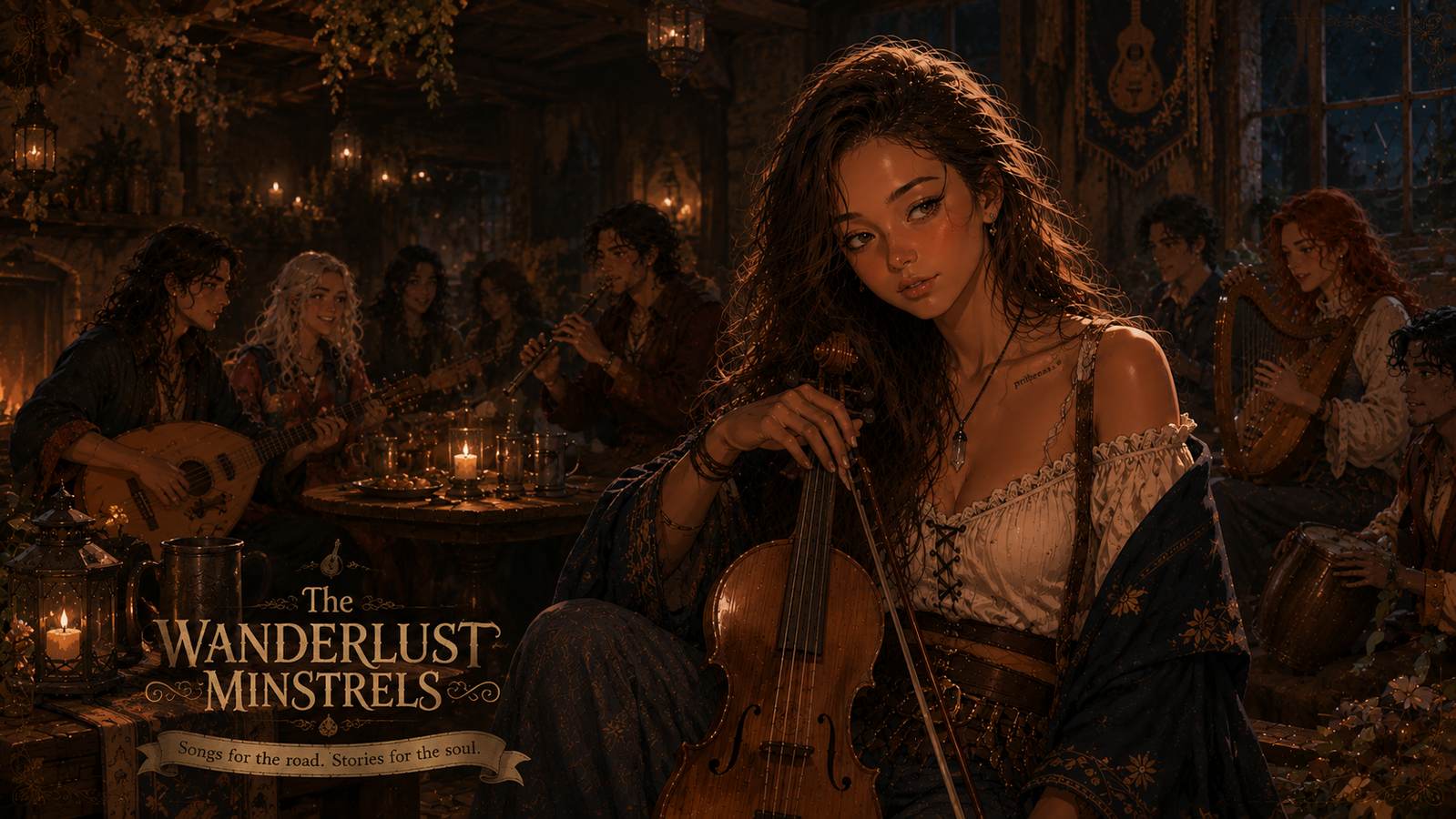 Cover art for The Wanderlust Minstrels 🎭, a medieval scenario on AI Dungeon