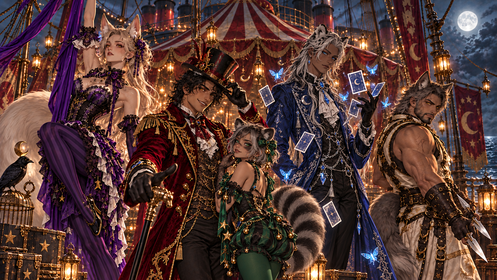 Cover art for The Midnight Fantasia, a circus scenario on AI Dungeon