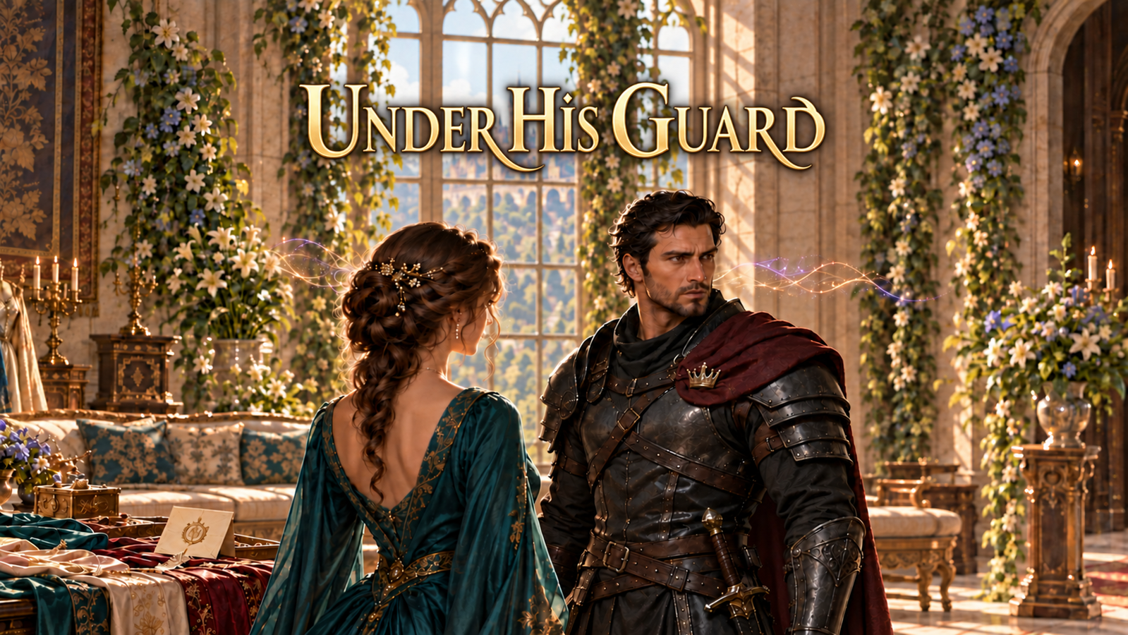Cover art for Under His Guard ðŸŽ, a romance scenario on AI Dungeon