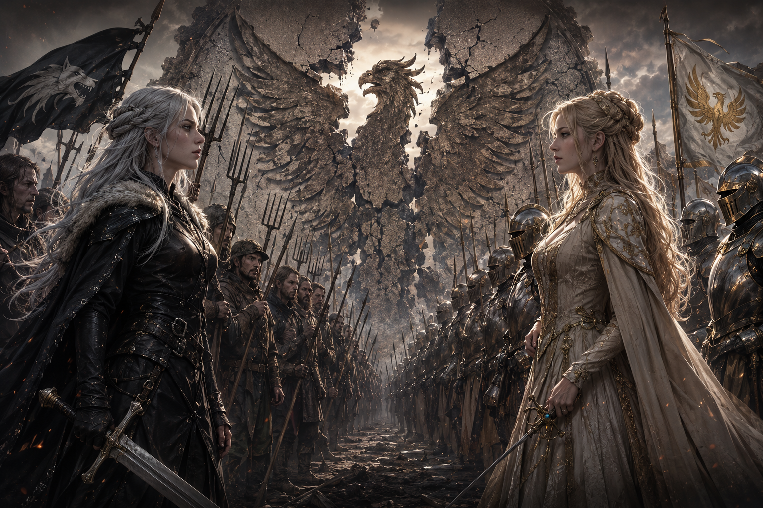 Cover art for The She-Wolf and the Phoenix, an inner self scenario on AI Dungeon