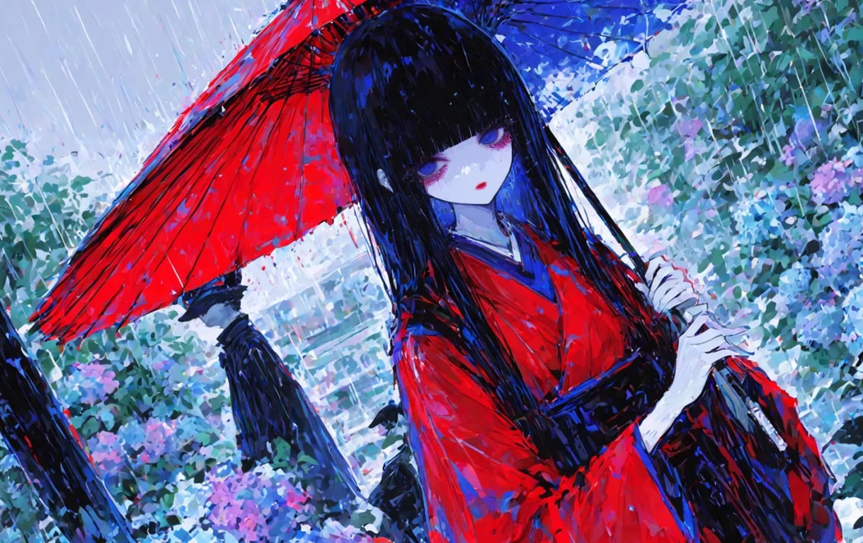 Cover art for Beneath the Blue Hydrangea, an autocards scenario on AI Dungeon