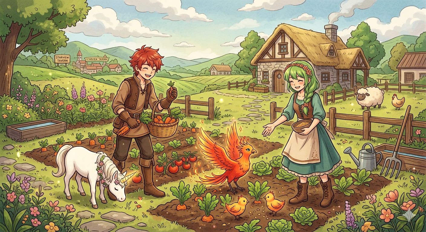 Cover art for Seasons of Sunhaven: A Rune Factory inspired Story (Inner Self), an inner self scenario on AI Dungeon