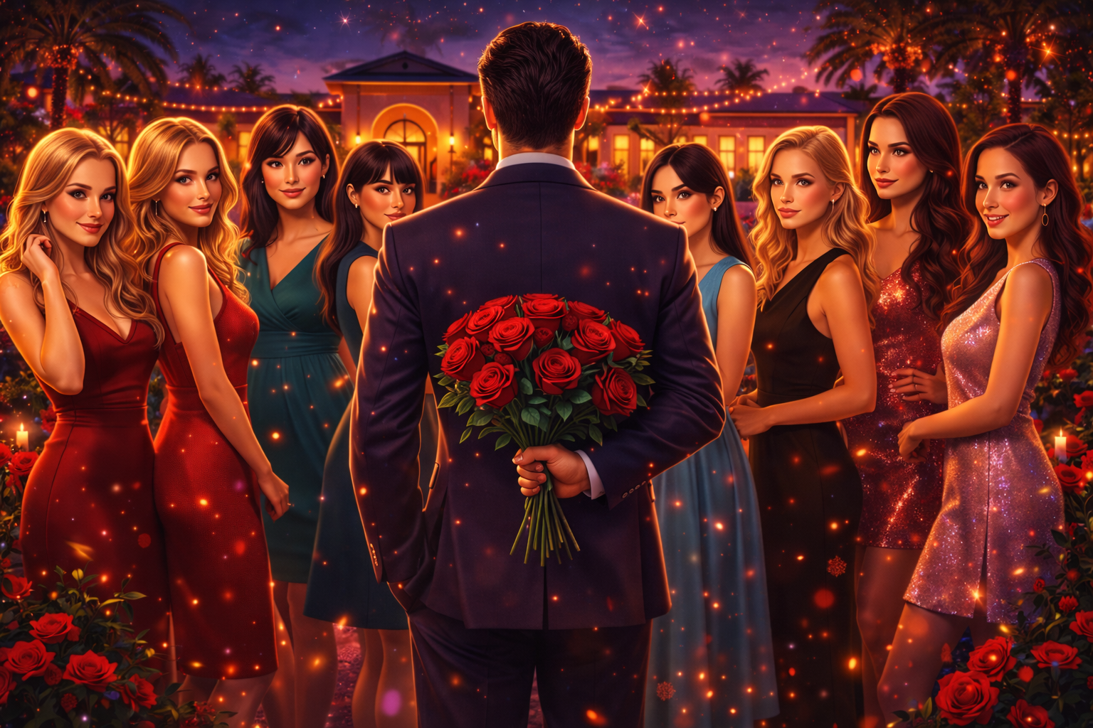 Cover art for Everyone Wants You: The Bachelor, a romance scenario on AI Dungeon