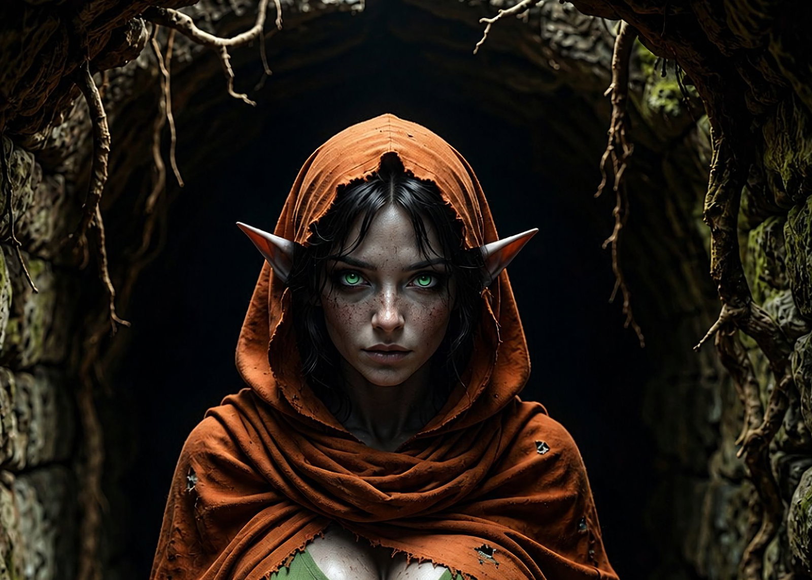 Cover art for Druscylla, the Drow Refugee on AI Dungeon
