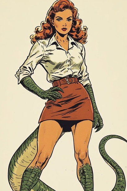 Cover art for Love & Dinoids., a romance scenario on AI Dungeon