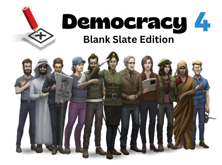 Cover art for Democracy 4: Blank Slate Edition, a politics scenario on AI Dungeon