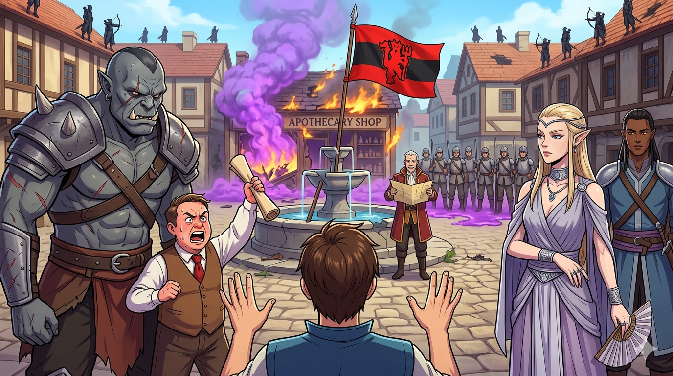 Cover art for π We Have a Flag, a comedy scenario on AI Dungeon