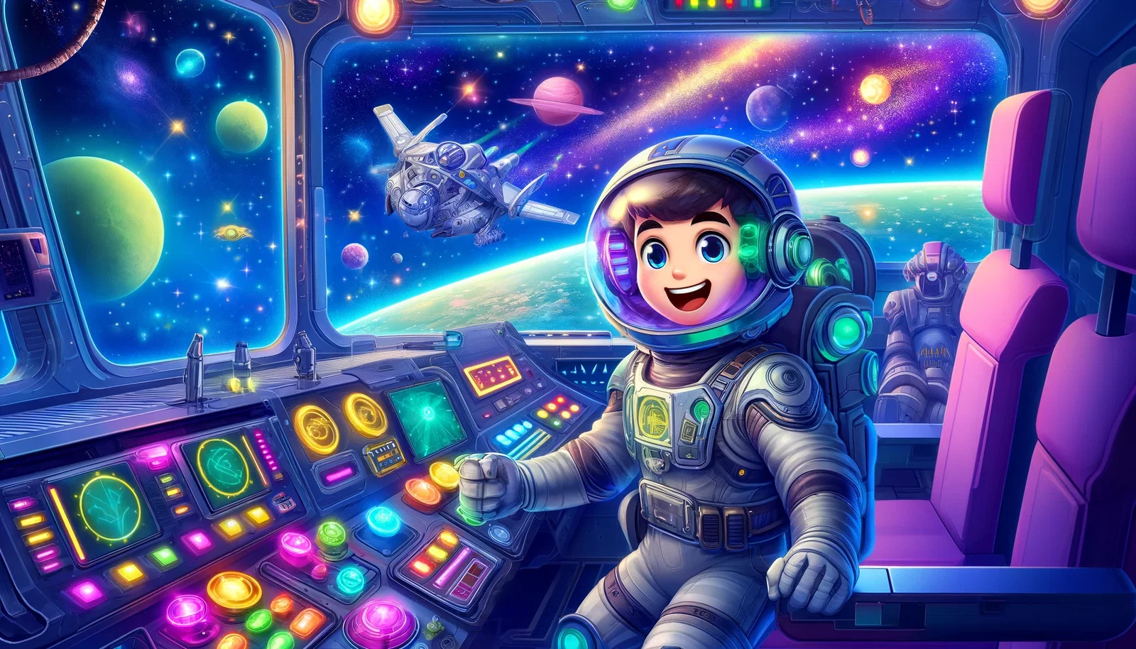 Cover art for Spaceman Jay's Galactic Adventures, a space exploration scenario on AI Dungeon