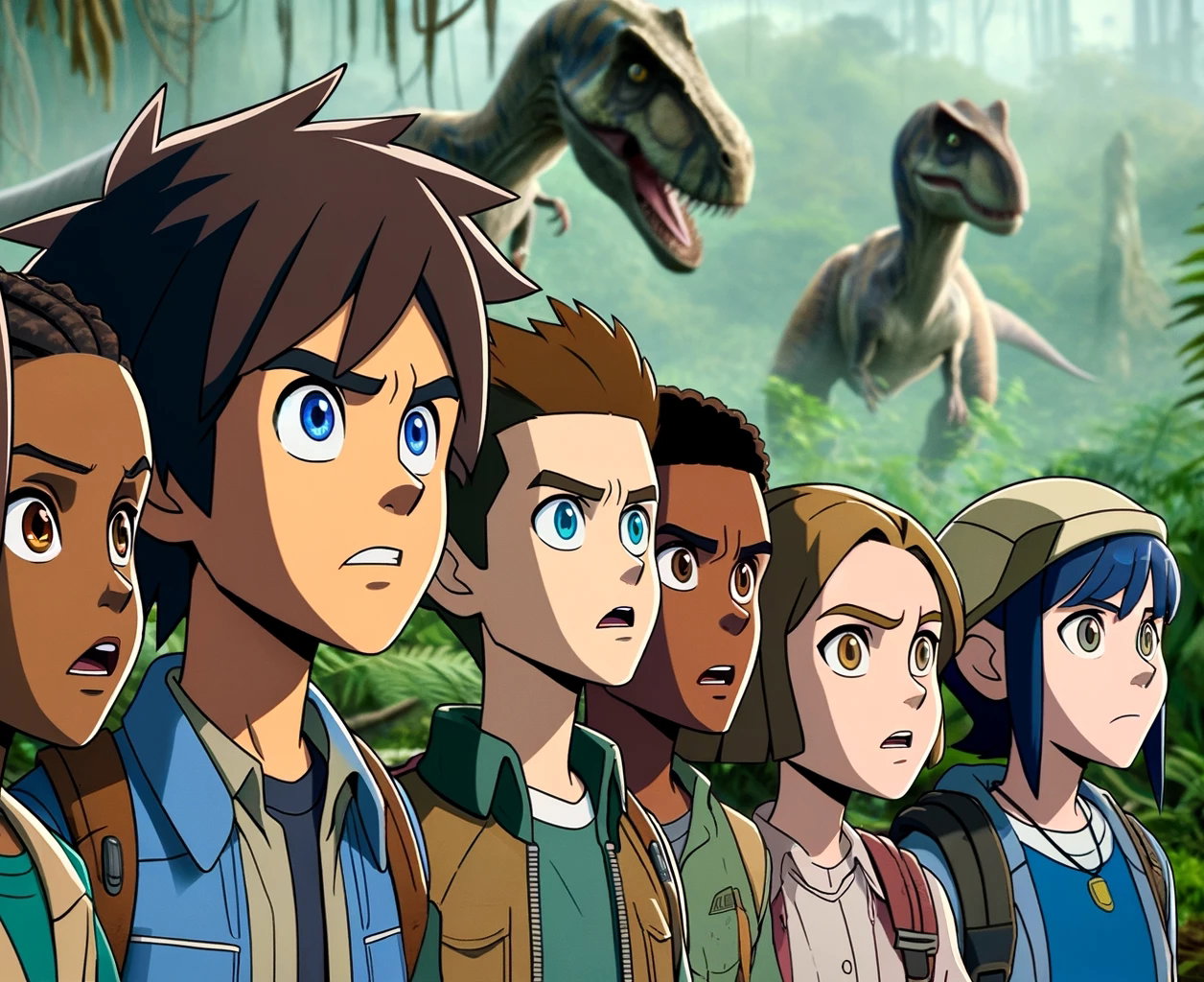 Cover art for Camp Dino Island, a dinosaurs scenario on AI Dungeon