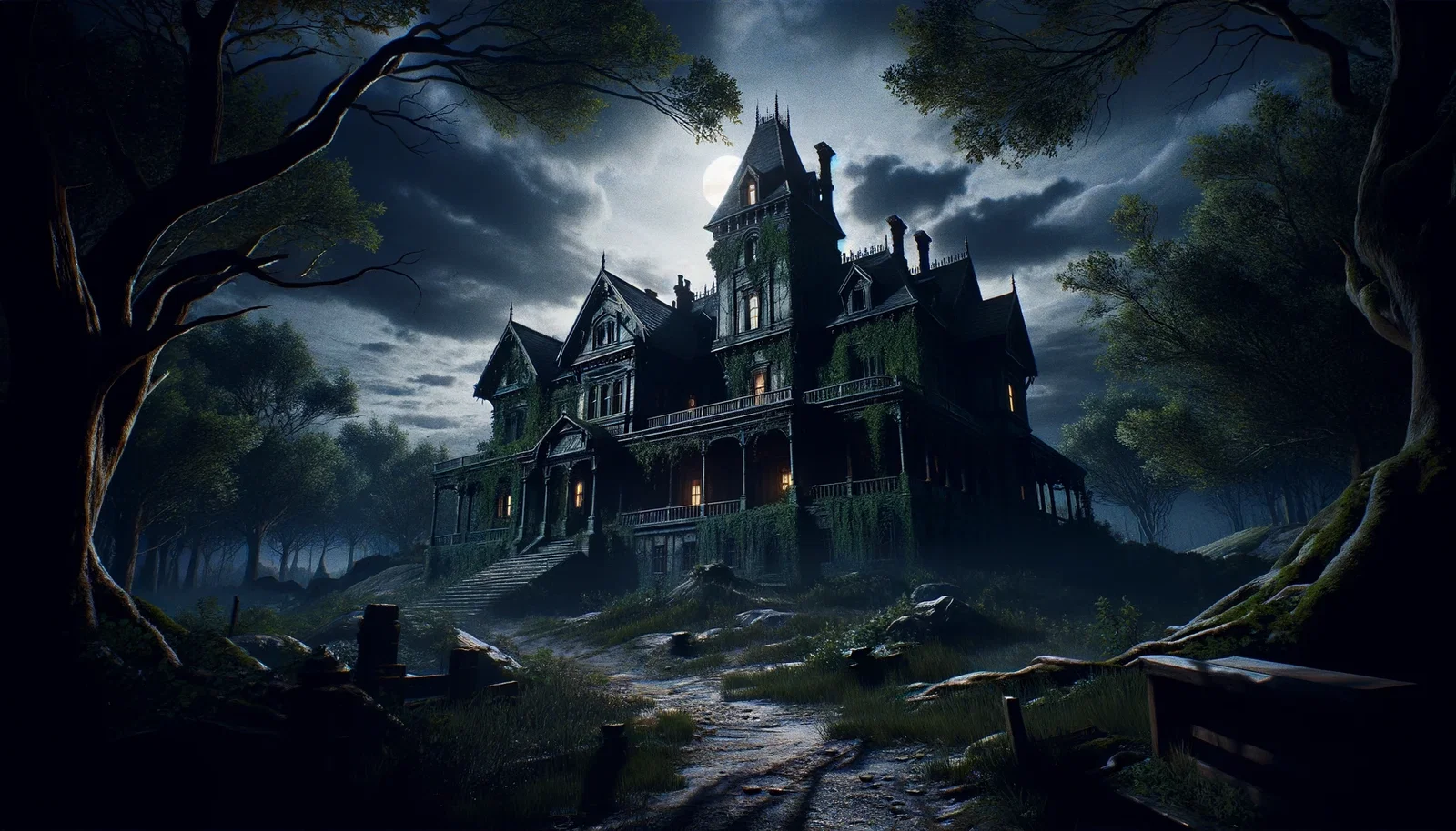 Cover art for Shadows of Ravenwood Manor, a mystery scenario on AI Dungeon