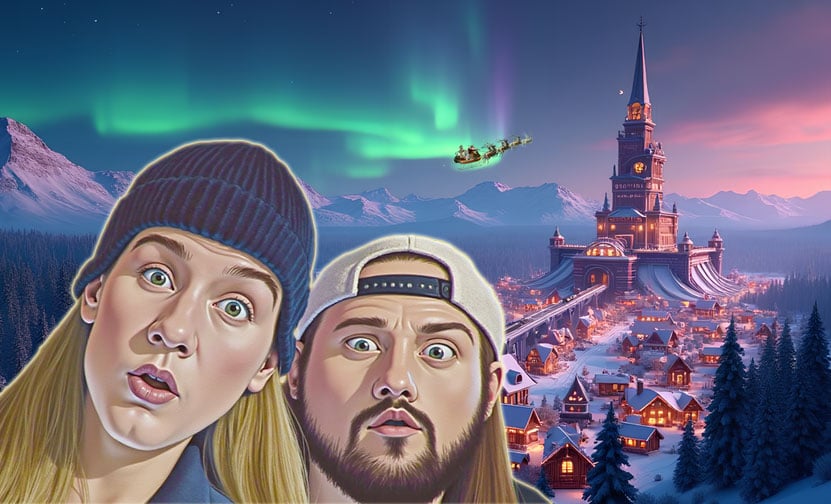 Cover art for Jay and Silent Bob Sleigh Xmas, a view askew scenario on AI Dungeon