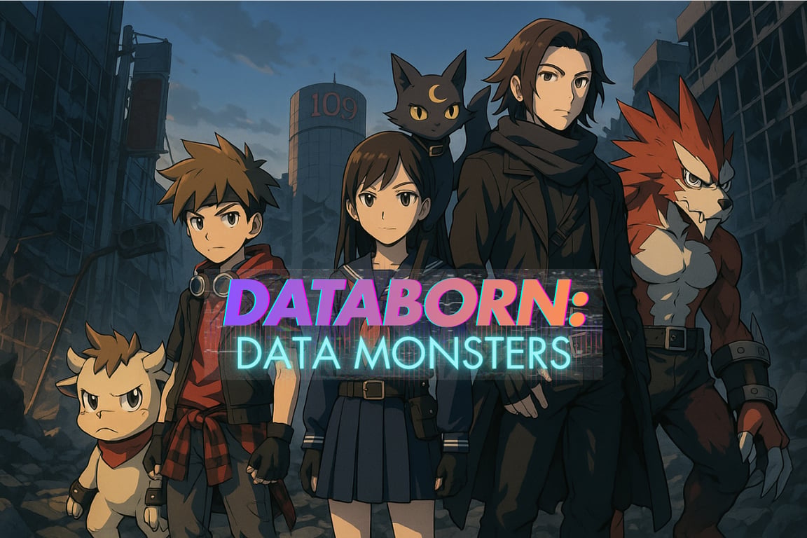 Cover art for 👾Databorn: Data Monsters🦖⭐, an adventure scenario on AI Dungeon