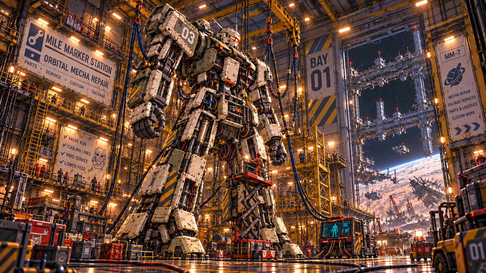 Cover art for Mecha-Mechanic, a sci fi scenario on AI Dungeon