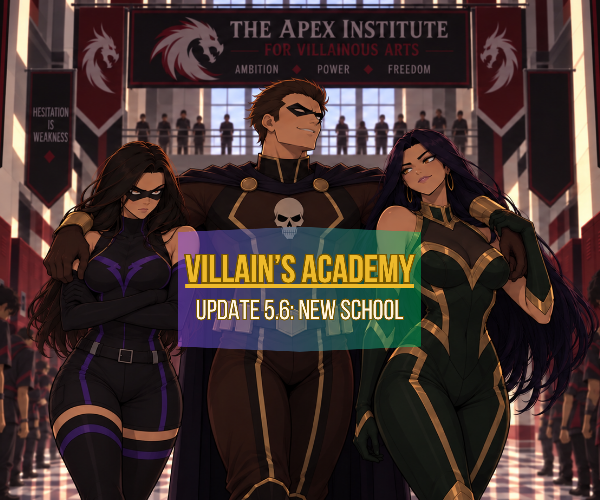 Cover art for Villain's Academy ☠️ (v5.6): New School, a hero scenario on AI Dungeon