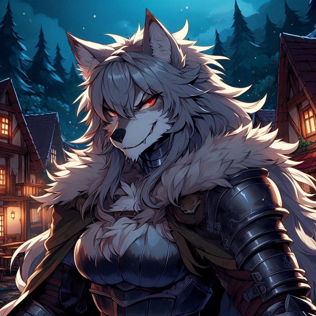Cover art for Wounded Warwolf, a werewolf scenario on AI Dungeon