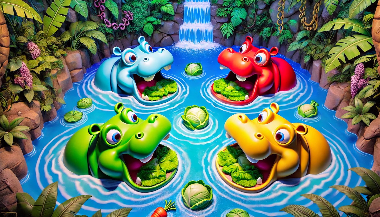 Cover art for Hungry Hippo, an old game scenario on AI Dungeon