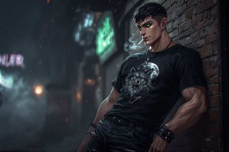 Cover art for The Lone Wolf, a werewolf romance scenario on AI Dungeon