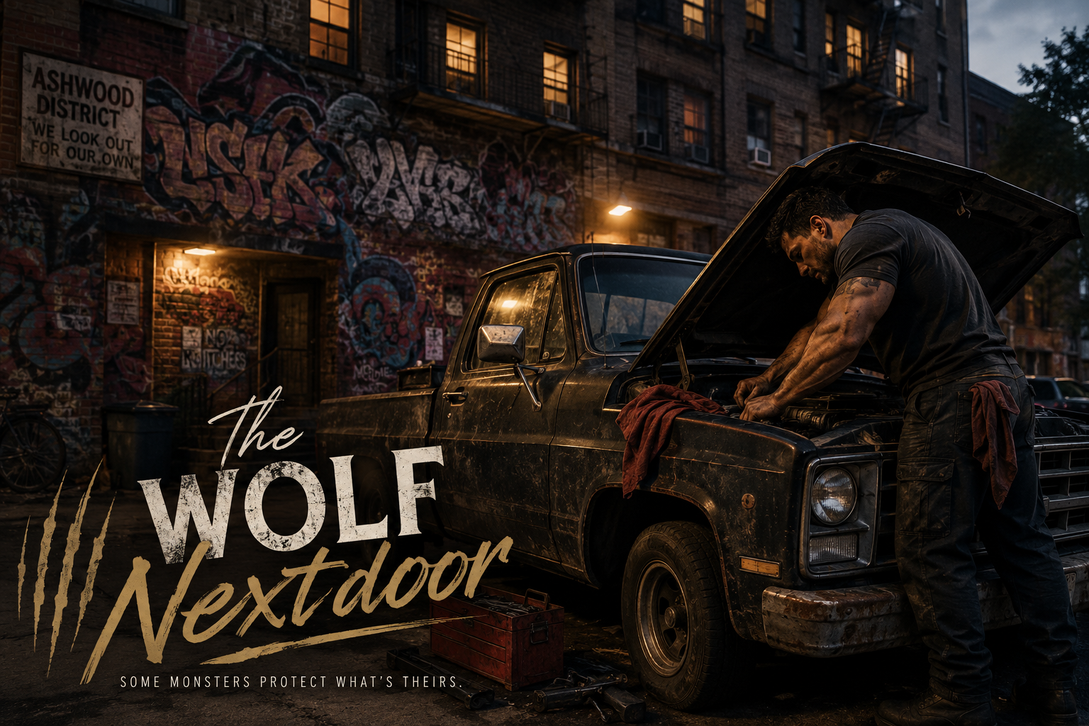 Cover art for The Wolf Nextdoor (1305.75 Tokens), a werewolf scenario on AI Dungeon