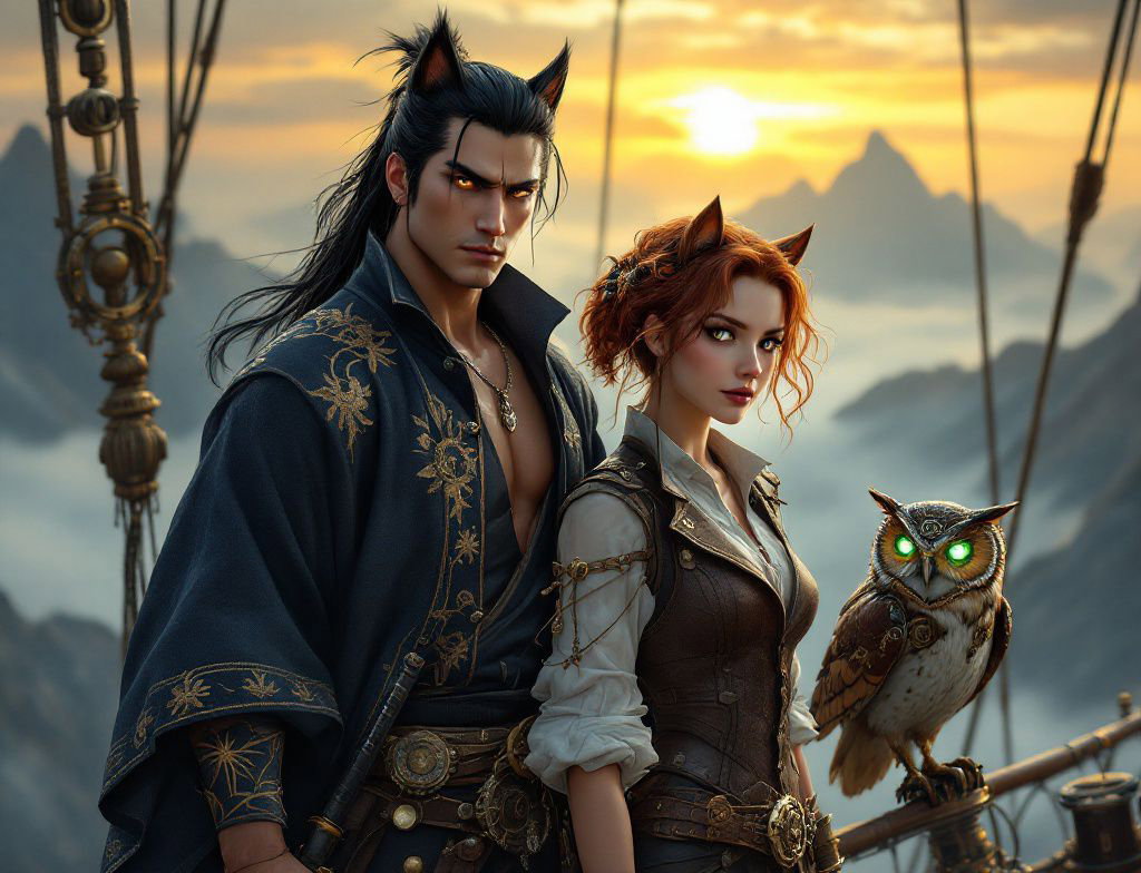 Cover art for Airship Alchemy & Clockwork Hearts, an adventure scenario on AI Dungeon