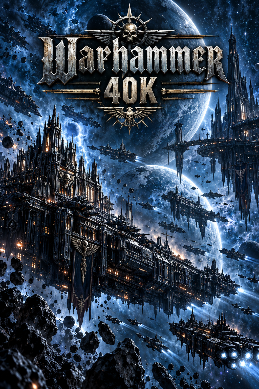 Cover art for Warhammer 40k, a sci fi world on Voyage