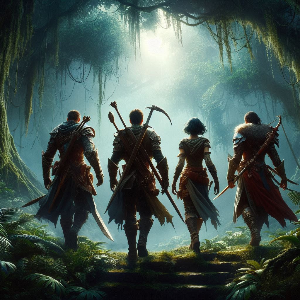 Cover art for Jungle of Endless Trials, a fantasy scenario on AI Dungeon