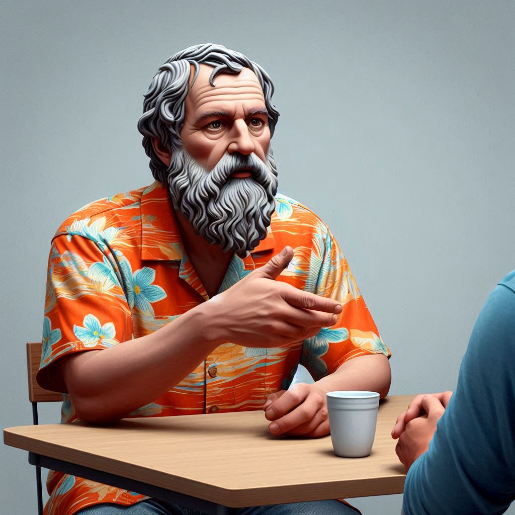 Cover art for Socratic method, a philosophy scenario on AI Dungeon