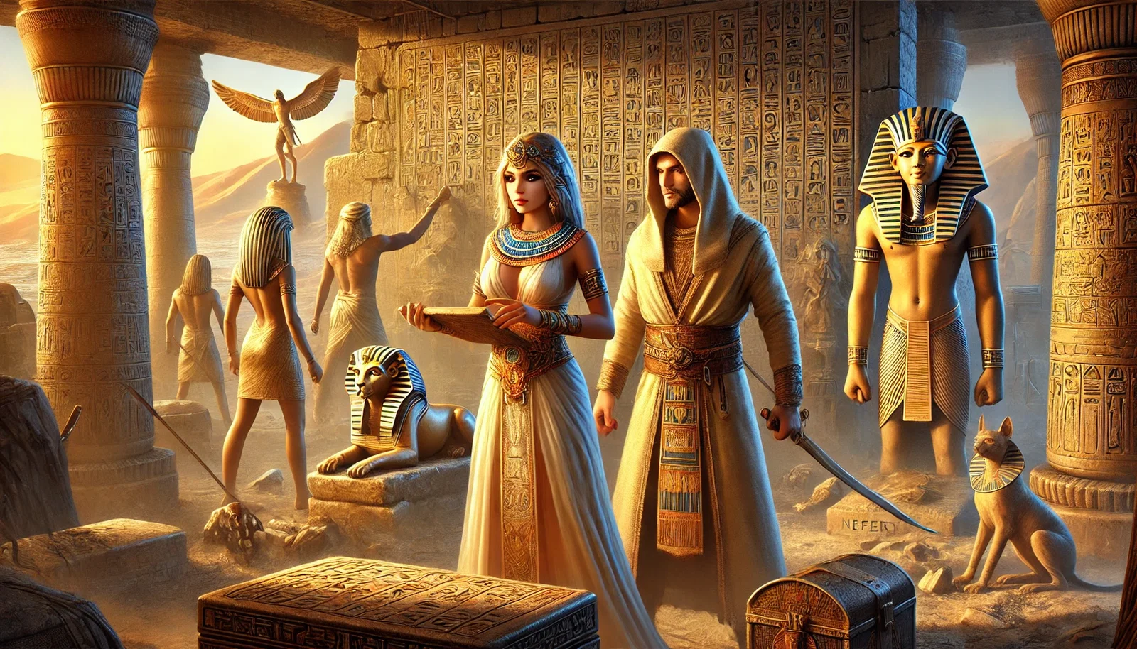 Cover art for The Pharaoh's Enigma, an ancient egypt scenario on AI Dungeon