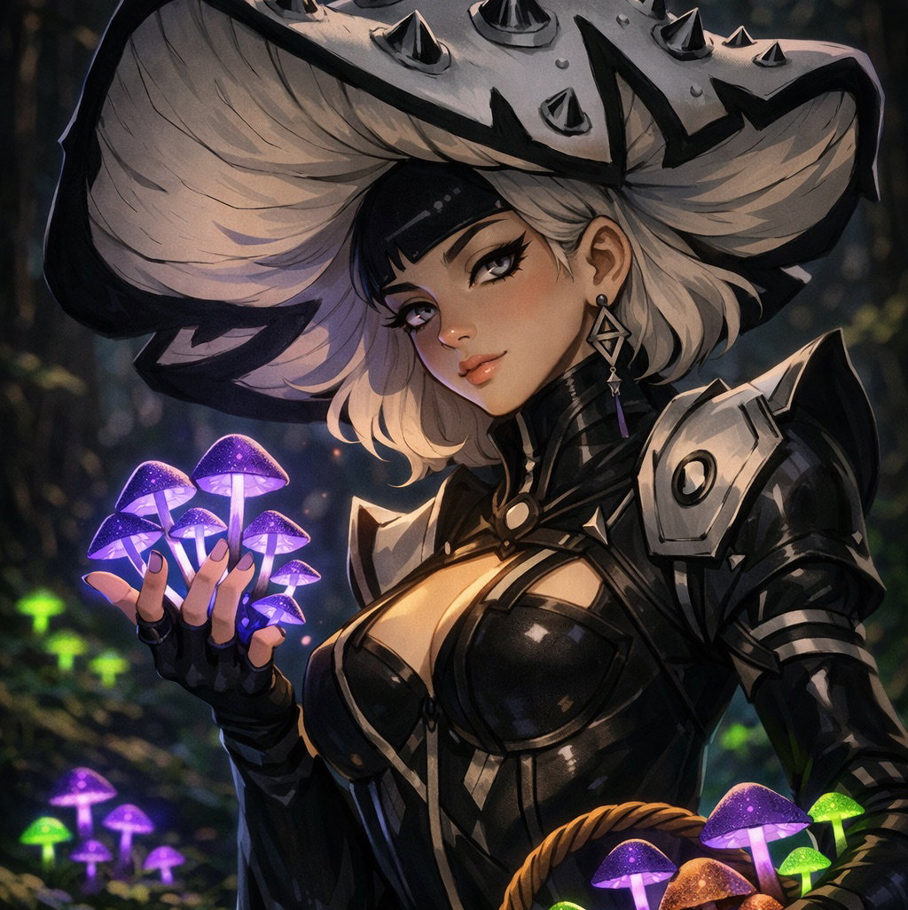 Cover art for Saved by a Mushroomancer, a mushroomancer scenario on AI Dungeon